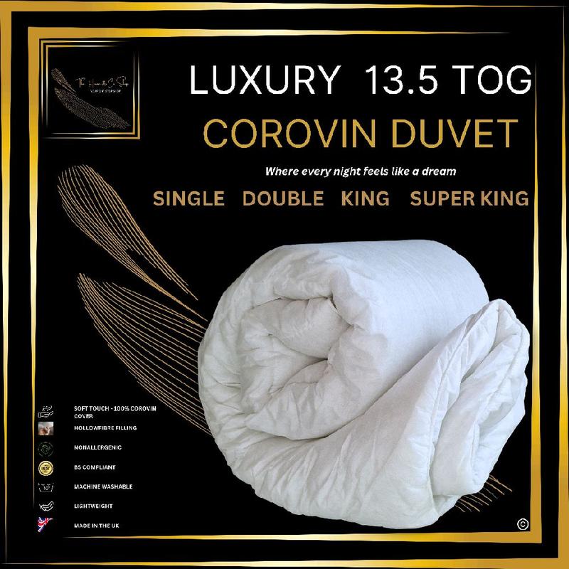 Luxurious Corovin Winter 13.5 Tog Duvets –  Super Soft Cover, Comfort, Warm, Non-Allergenic, Easy Care, Single, Double, King, Super King duvet 2