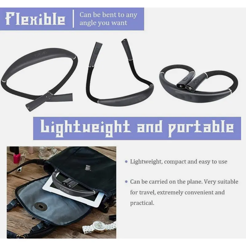 Rechargeable Neck Light – Flexible LED Book Light, Adjustable Hands Free Reading Lamp, Dimmable 3 Colour Bulbs for Reading, Needlework, Sewing, Crafting lightbulb led Free Shipping 3