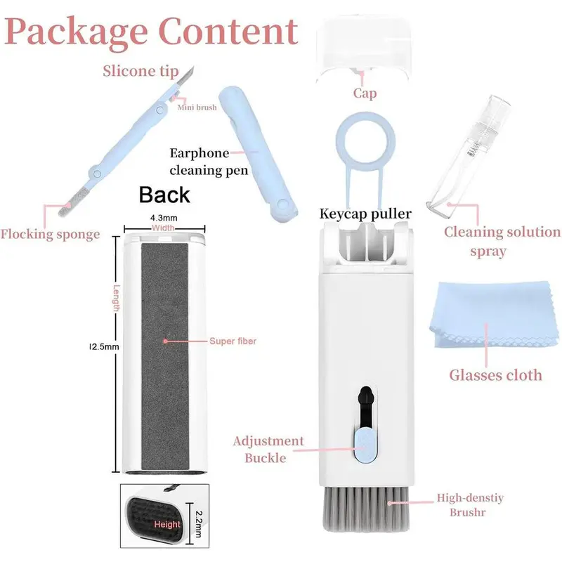 Mini 7 In 1 Computer Keyboard Cleaner PC Laptop Watch Camera Dust Cleaning Kit 3
