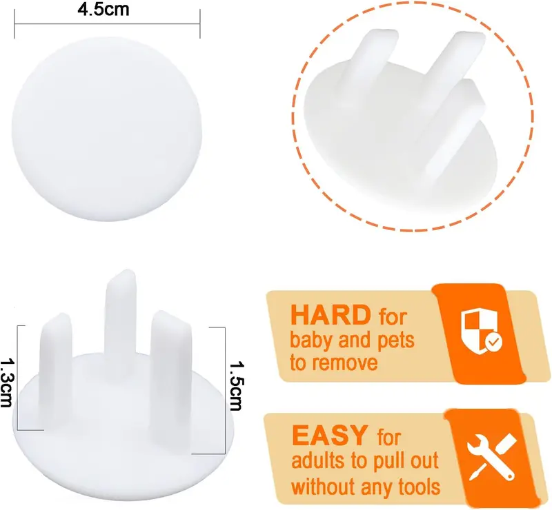 Child Safety Plug Covers for Electrical Outlets - Pack of 10 3