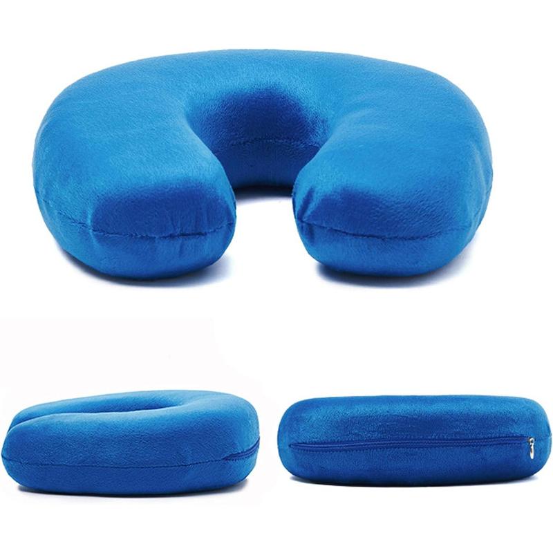 Neck pillow ,Memory Foam U Shape Travel Neck Pillow Soft Velour Cover for Head Support, Stress Relief,Airplane, Car, Home 2