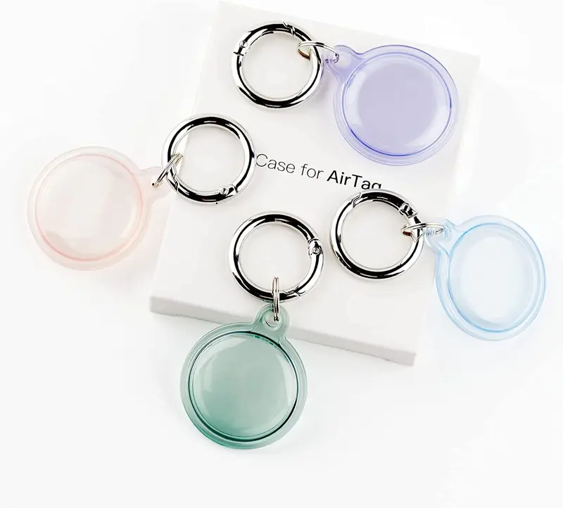 [4 Pack] Waterproof AirTag Holder for Apple AirTag with Keychain - Anti-Lost, Anti-Scratch AirTag Keyring Case for Pet Collar, Key, Luggage - 360° Protective Air Tag Accessory Tracker Cover 7