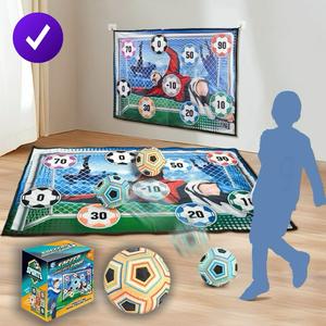 Soccer Pattern Wall Mounted Velvet Target, 1 Set Indoor Football Toy, Football Blanket with Football, Shooting Practice Sports Toy, Outdoor Toy,Boys & Men gifts, Soccer Goal Net