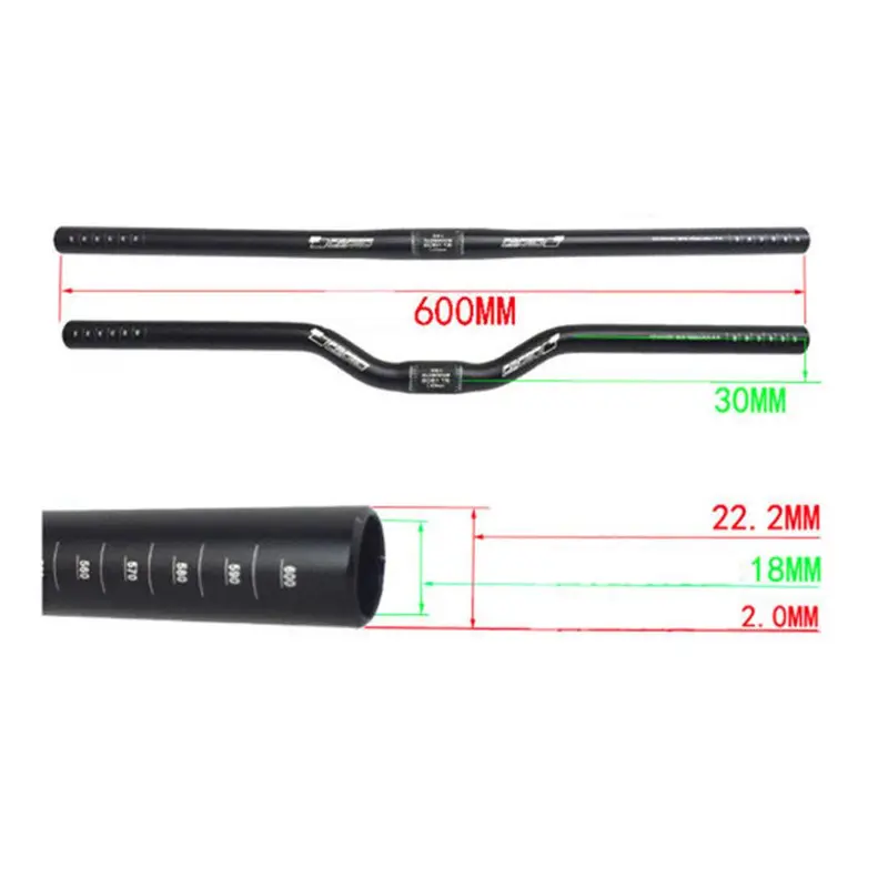 FMF Sport Yanba Aluminum Alloy Bicycle Handlebar MTB Riser Bar for Mountain & Road Bikes 25.4x600mm Swallow Handle UK Fast Shipping 2