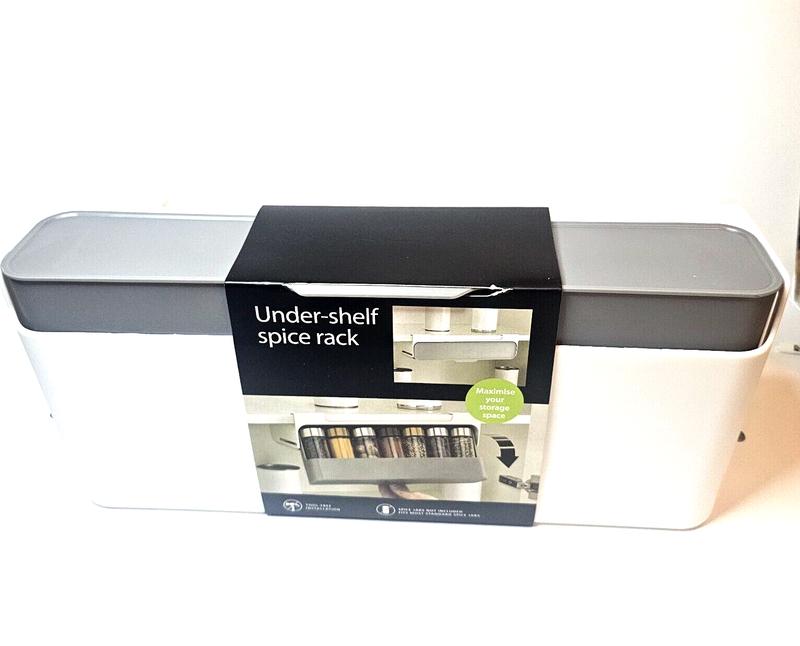 Cupboard Store in cupboard kitchen storage under-shelf Spice Rack Organizer Plastic Box Installation Window 4