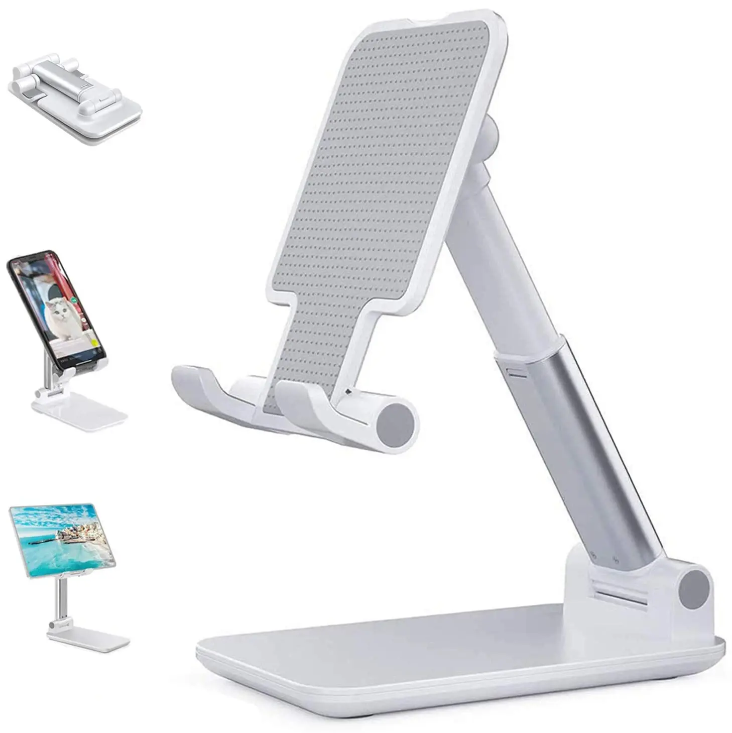 Adjustable Desktop Tablet Holder - Universal Table Cell Phone Stand for iPhone and iPad - Desk Mobile Phone Holder Stand