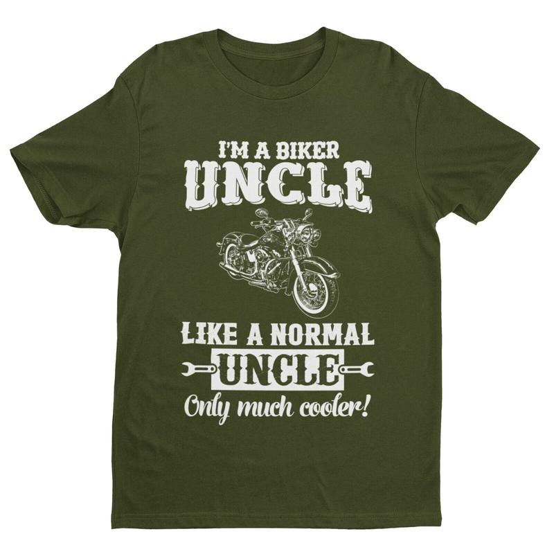 Funny I'M A BIKER UNCLE LIKE A NORMAL UNCLE ONLY MUCH COOLER T Shirt Motorcycle 1