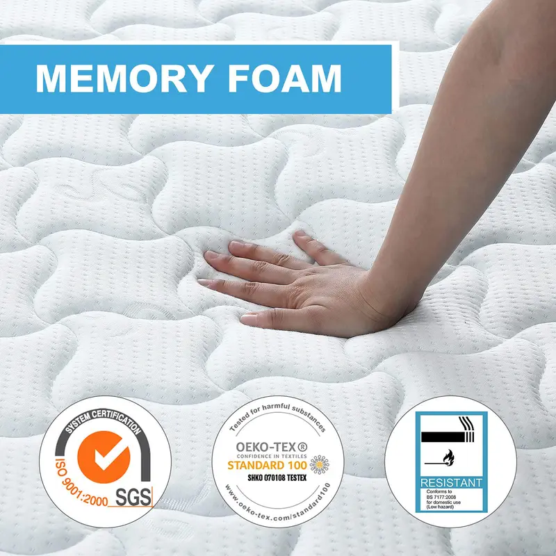 Good Nite 3FT Single Spring Mattress – 3cm Memory Foam, 18cm Depth, 3D Breathable Knitted Fabric, Fire Support System 3