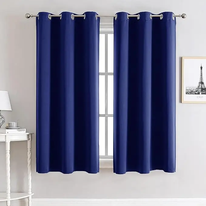 Blackout Curtains for Bedroom Super Soft Solid Thermal Insulated Eyelet Blackout Curtains for Living Room 2