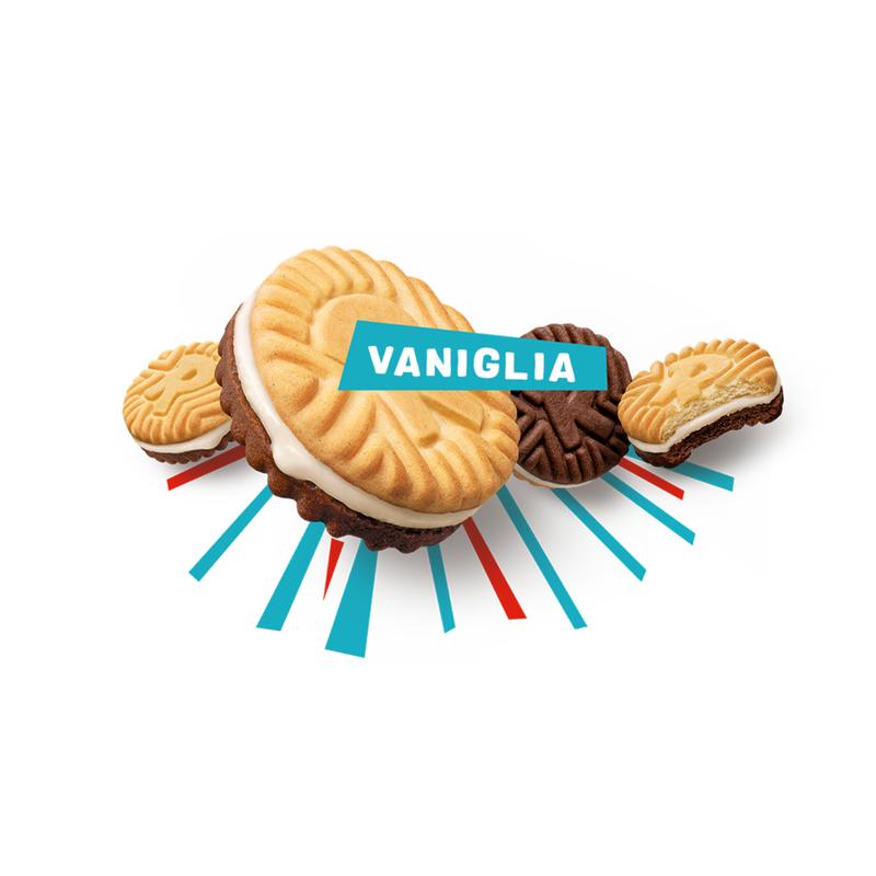 Ringo Vanilla Cookies in Tube - 165g, Delicious Snack for All Occasions cookie boxes milk cream  - Italian Oreo style - Vaniglia 2