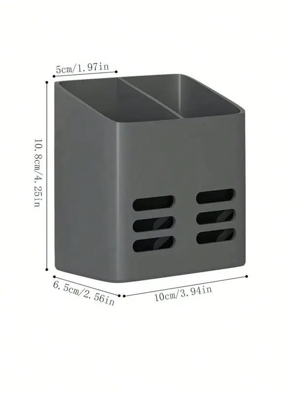 1PC Wall-Mounted Non-Hole Storage Rack - Portable Kitchen Storage Box for Tableware, Knife & Fork, Chopsticks, Cosmetics, Remote, Pen & More, Suitable for Kitchen, Bathroom, Makeup Table, Living Room, Home Decoration, Christmas Gifts 6