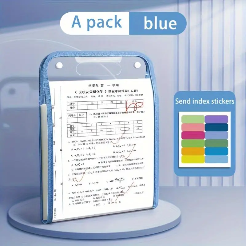 1pc, Durable A4 13-Pocket Expanding File Folder, Organ bag, Thickened PVC transparent, Organizer for Student Papers & Documents, for storing student test papers and data files 2