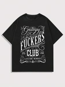 Men's Letter Print Round Neck Tee, Regular Fit Short Sleeve Crew Neck T-shirt for Summer, Casual Men's Top for Daily Wear