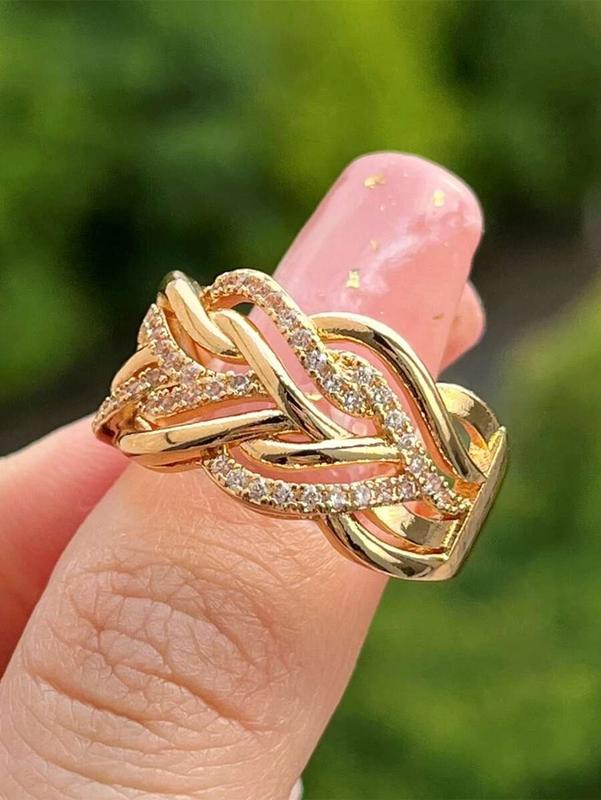 1pc Glamorous Cubic Zirconia Ring For Women For Valentine's Day Gift Wedding Jewelry,Mom,Mother,Mother's Day,Gift 1