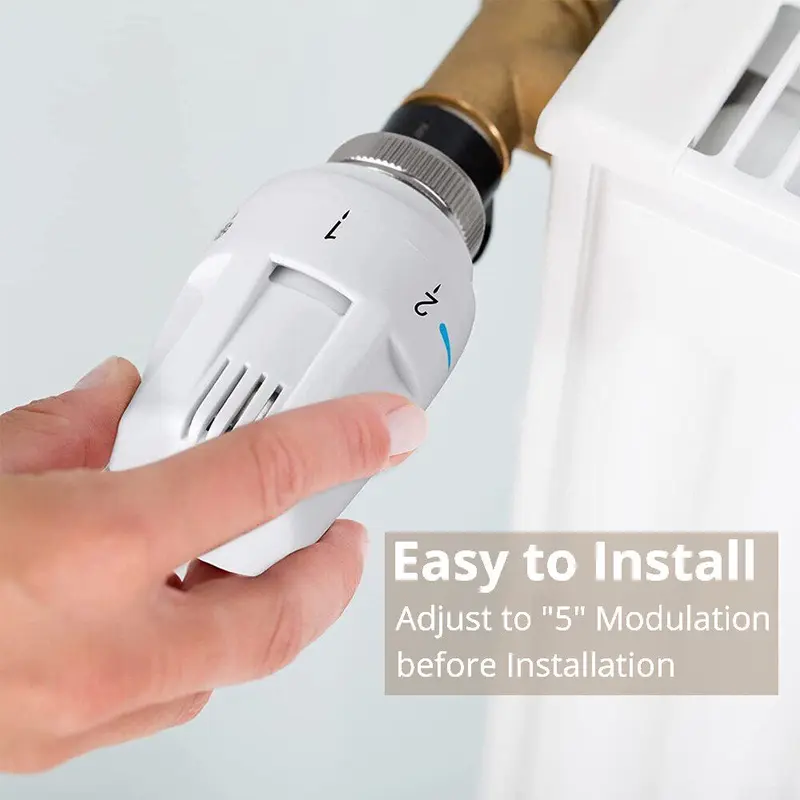 3PCS Thermostatic Radiator Head for Heating Systems 8