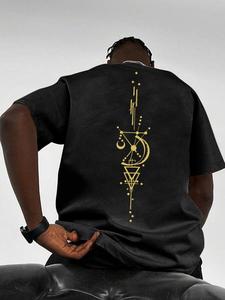 Men's Graphic Print Round Neck Tee, Casual Short Sleeve Crew Neck T-shirt for Summer, Fashion Men's Top for Daily Wear