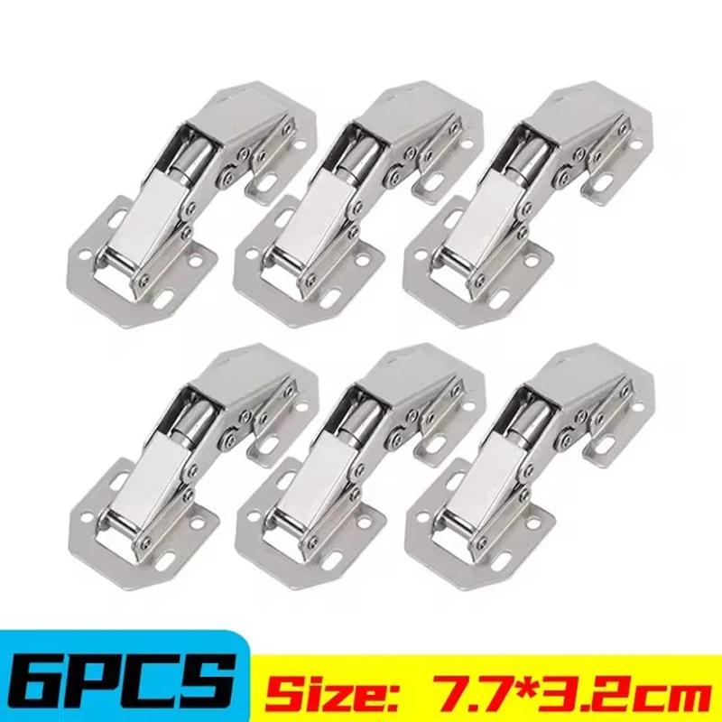 90 Degree Steel Cabinet Hinges No-Drilling HoleHydraulic Buffer Hinge Kitchen Cabinet Cupboard Hinges Furniture Hardware 7