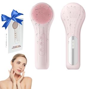 USB Rechargeable Electric Facial Cleansing Brush, Ultra Hygienic Soft Silicone Vibrating Thermostatic Facial Deep Cleansing Brush, Facial Pore Cleansing Instrument, Multifunctional Facial Cleansing Massager, Christmas Gift, Stocking Fillers, New Year Gift