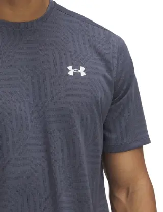 Under Armour Tech Vent Geotessa Short Sleeve Mens Training Top - Grey 4