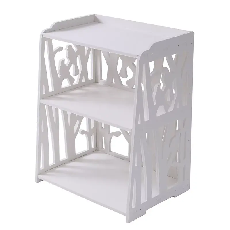 3 Tier Shelves Cabinet Wooden Bedroom Bedside Cabinet Furniture Storage Nightstand Side Table 1