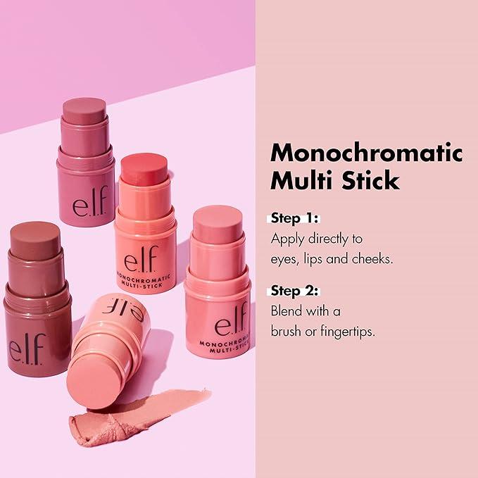 e.l.f., Monochromatic Multi-Stick Blush, Creamy, Lightweight, Versatile, Luxurious, Adds Shimmer, Easy To Use On The Go, Blends Effortlessly 4