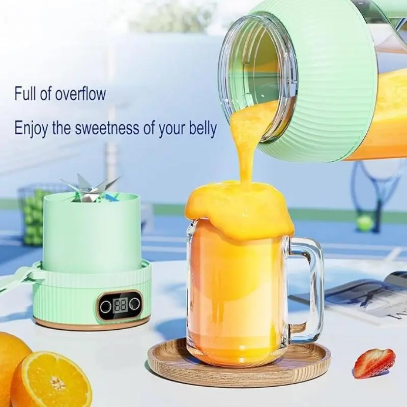 Portable Smoothie Blender, 1 Count 40oz LargeCapacity Fruit & Vegetable Blender, USBRechargeable Juicer Cup for Home OfficeOutdoor Camping 4