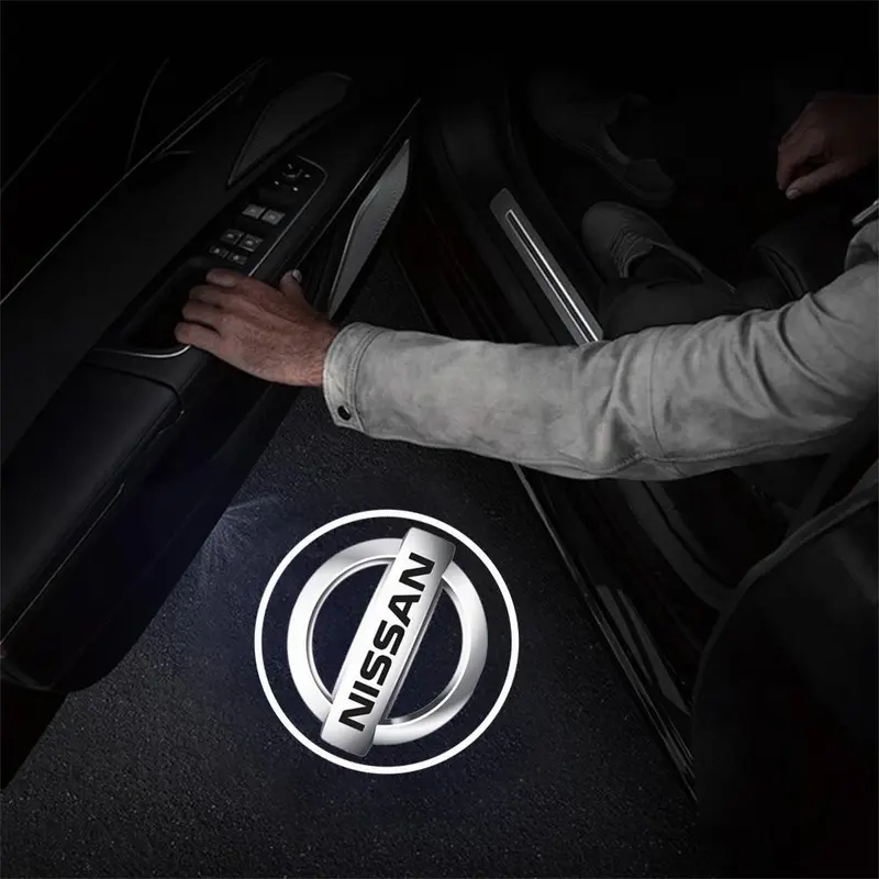 2/4Pcs Car Logo Projector Induction Lamp Side Door Welcome Light for Nissan X-trail Micra Juke Teana Qashqai Nismo Sylphy Leaf 7