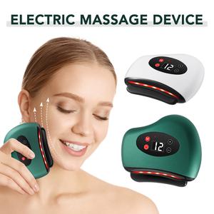 Electric Facial Scraping Board Guasha Body Vibration Massage Hot Compress Meridian Muscles Massager