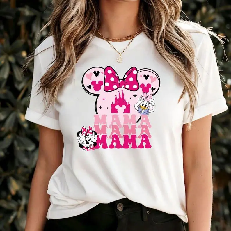 Custom MAMA T-shirt, Gift for Mum Tshirt, New Mum Shirts, Personalised Gift 2025, Mother To Be Shirt, Mickey mama Gildan Heavy Cotton