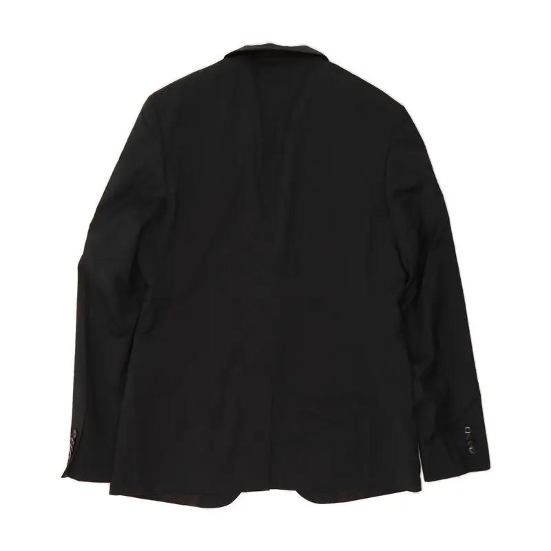 Pre-Owned Vintage MOSSIMO Mens Slim Fit 2 Button Blazer Jacket UK 38 Medium Black Pinstripe 2