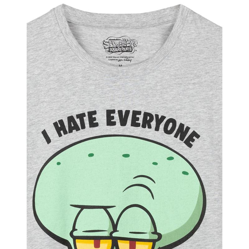 Vanilla Underground x SpongeBob SquarePants Mens Grey Squidward Short Sleeve Long Leg Pyjama Set 4