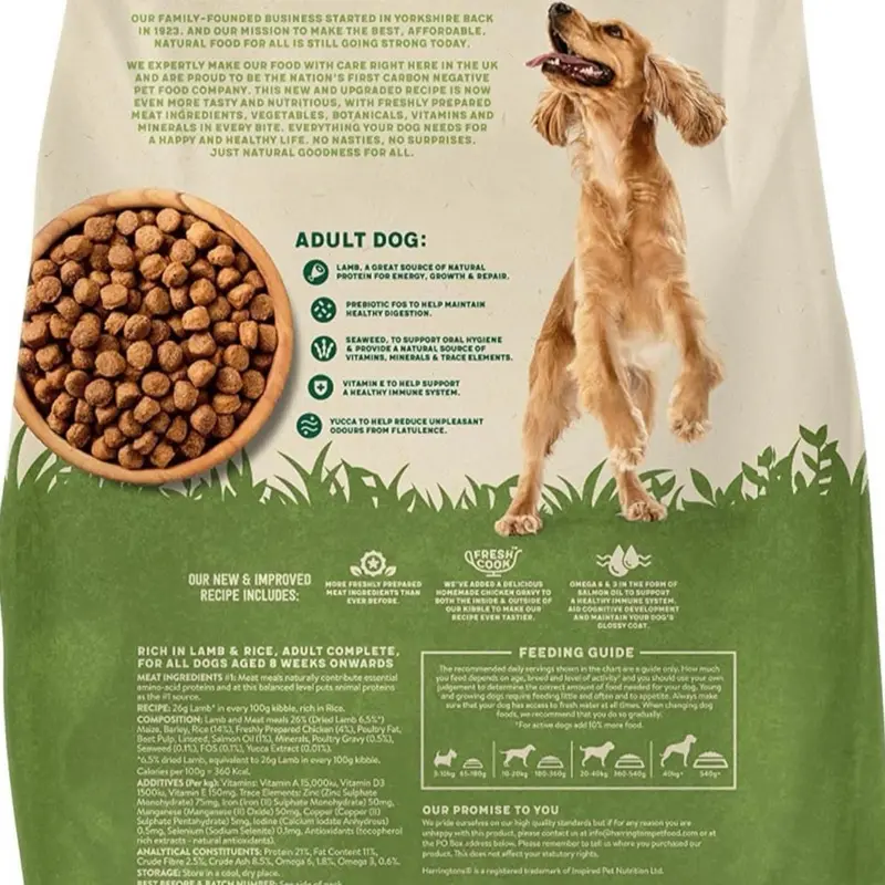 Harringtons Lamb & Rice Adult Dog Food 15 kg - All Natural Ingredients 2