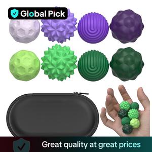 Fidget Balls Toy, 8 Counts Silicone Sensory Stress Relief Toy, Quiet Executive Desk Fidget Toys for Office, Fun Textures Roller Travel Toys Gift