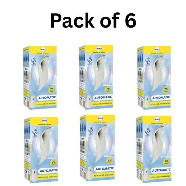 6 x Airpure Automatic Air Freshener Dispensers – Long-Lasting Fragrance Devices for Home & Office
