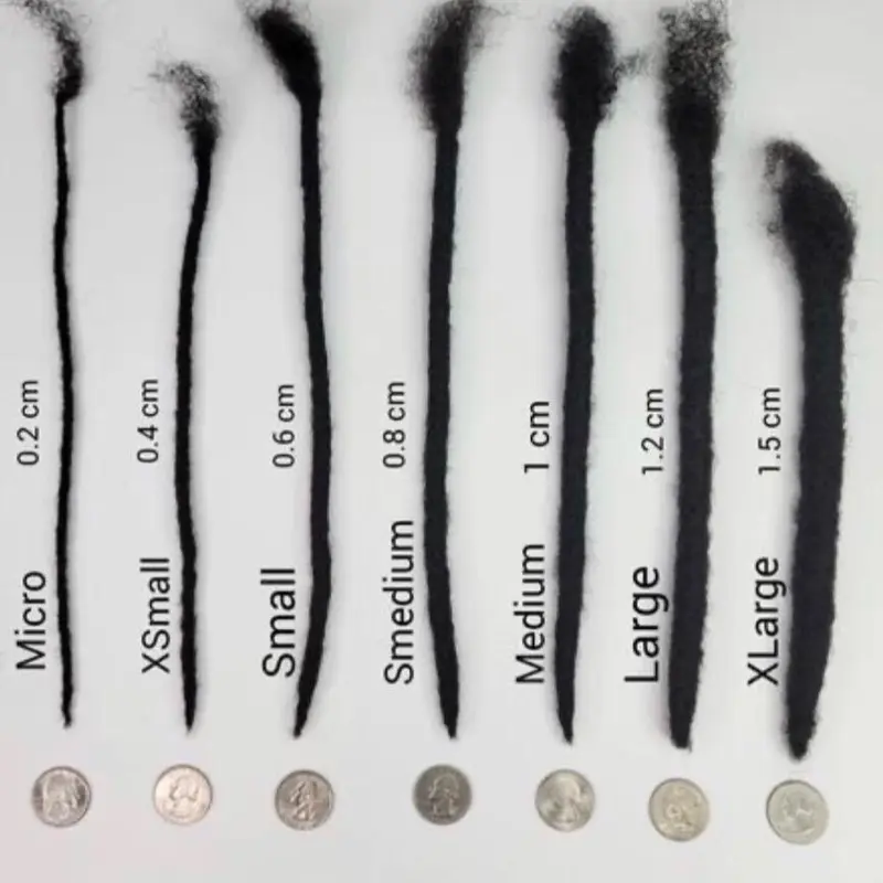 100% Human Hair Loc Extensions Handmade Loc Extensions(10Locs/strands) Dreadlocks 0.2-1.5cm Plus *Free Gift* 1