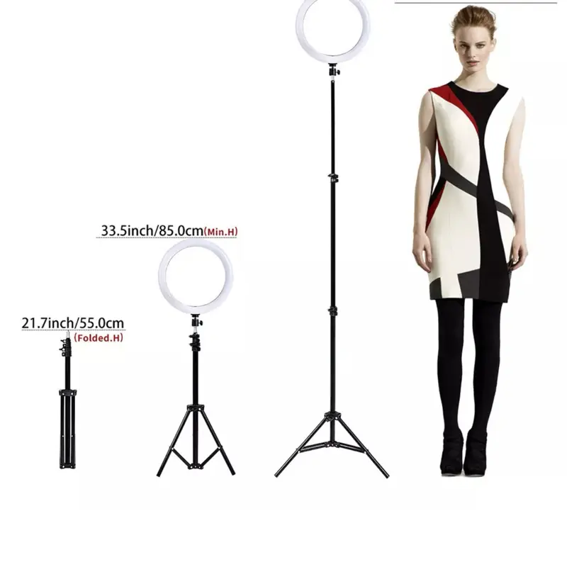 10" LED Ring Light with Tripod Stand and Phone Mount for YouTube Makeup Video Live - Cellphone, Selfie 4