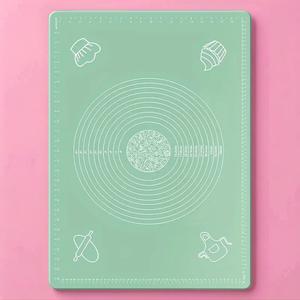 Olive Green Modern Silicone Baking Food Rolling Pin Mat, 1 Piece Non-stick Pastry Mat, Rolling Dough Mat, Pastel Practical Kitchen Baking Tools for Home Use, Measuring Mat, Bakeware, Baking Supplies