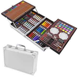 145-Piece 2 Layers, Kids Art Set Studio Supplies for Drawing, Painting, Portable Aluminum Case Art Kit for Kids, Teens, Adults Great Gift for Beginner and Serious Artists
