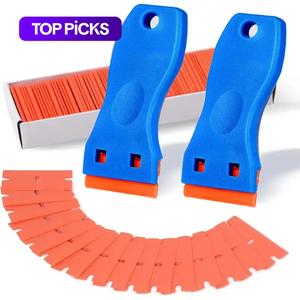 Plastic Razor Blade Scraper, Scraper Tool with Plastic Blades, Cleaning Scraper Remover for Stickers, Decals, Adhesive, Labels, Paint, Glass, Car, Window #TOP PICKS