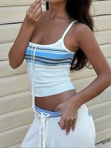 Women's Striped Print Cami Top, Casual Sleeveless Top for Summer, Fashion Women's Top for Daily Wear, Womenswear