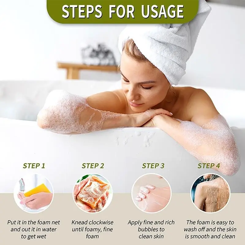 5PCS Turmeric & Kojic Acid Soap - Handmade Brightening Soap with Lemom,Turmeric and Kojic acid,Suitable for Body Wash,Body Care,Cleanser skincare 8