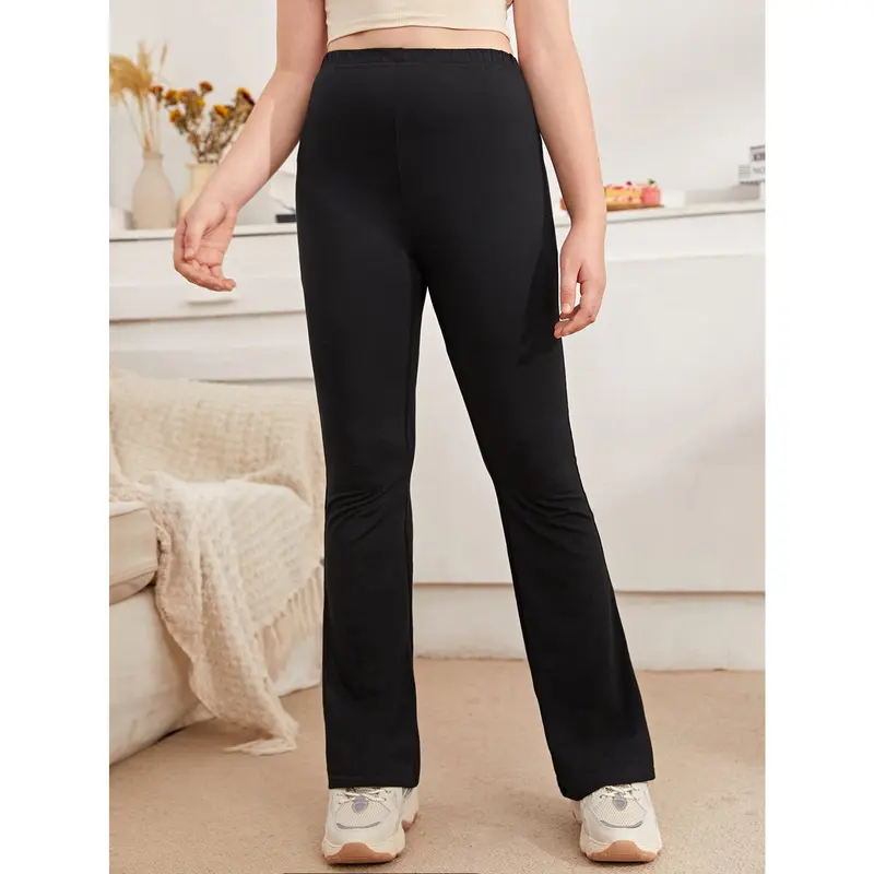Teen Girls Solid Flare Leg Trousers 4