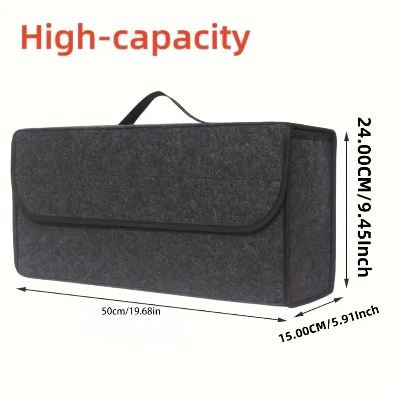 Gray Anti Slip Compartment Boot Storage Organizer Tool Car Storage Bag Car Trunk Organizer Soft Felt Storage Box Car Accessories 5