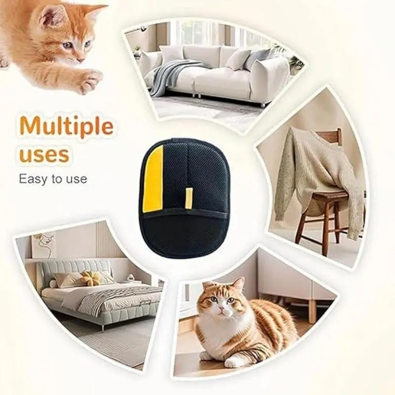 Pet Hair Remover, Electrostatic Pet Hair Removal Gloves, Reusable Cat&Dog Hair Remover for Couch, Furniture, Carpet, Car Seat, Pet Grooming Gloves 4