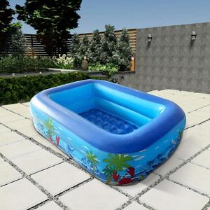Inflatable Swimming Pool, Kiddie Swimming Pool, 47.24inch Second Ring Bubble Bottom Household Thickening Swimming Pool, Foldable Bathing Swimming Pool for Home Garden