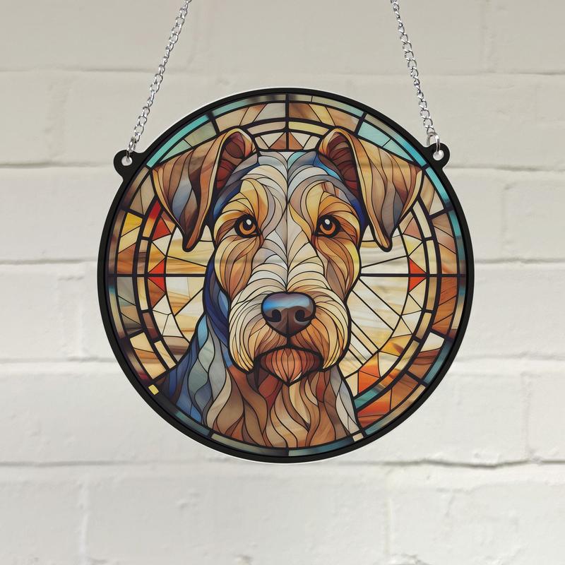 Airedale Terrier Stained Glass Effect Suncatcher 0