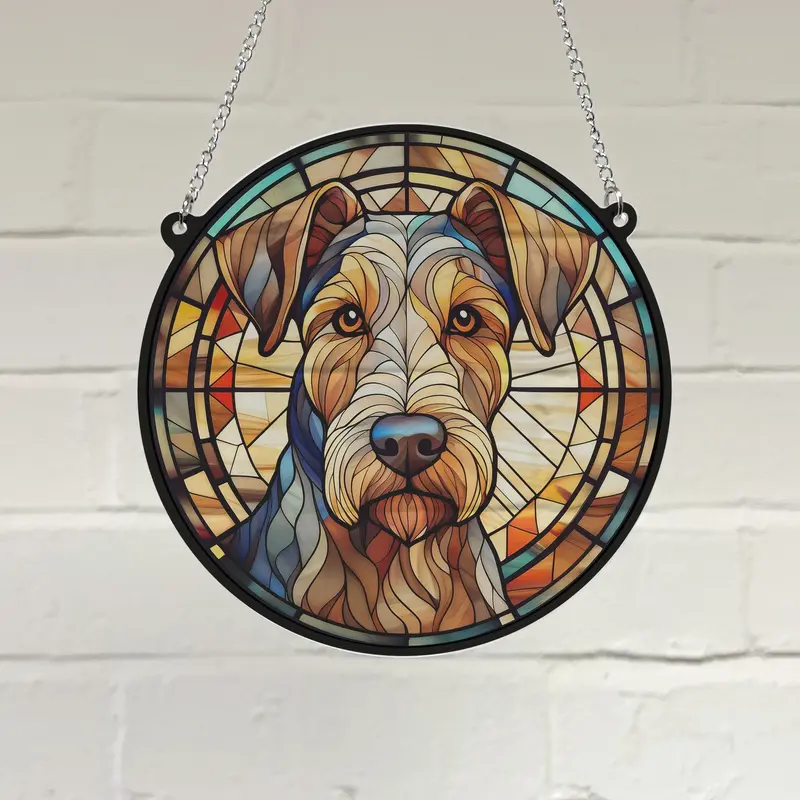 Airedale Terrier Stained Glass Effect Suncatcher 0