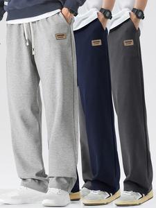 Men's Letter Patched Drawstring Waist Sweatpants, Casual Comfy Loose Jogger Pants for Summer, Men's Trousers for Daily Wear