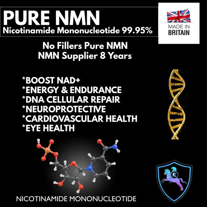 *PURE NMN NO FILLERS* 60 500mg Capsules. NAD Levels, Beauty Supplement Certified 99.95% High Strength Immunity Skin Health from Charge Products UK 2