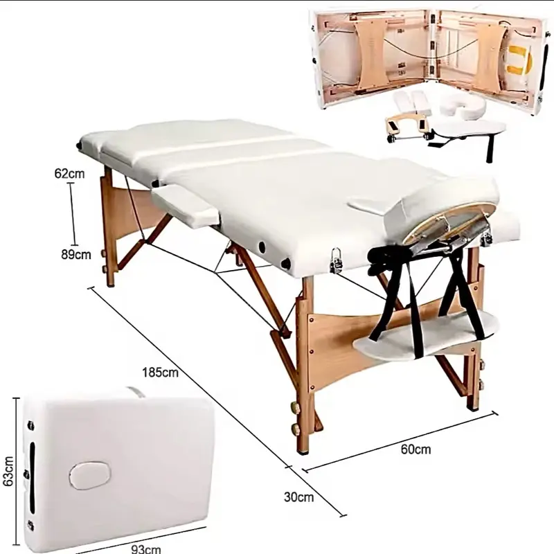 Massage Bed Treatment bed with Adjustable Height for Aesthetics Facials  - Easily Foldable - Comfortable Durable 2